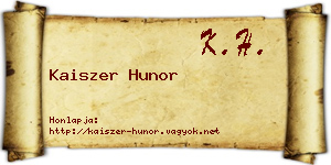 Kaiszer Hunor névjegykártya